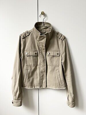 Primark Beige Light Khaki Crop Denim Jacket XS 6 8 eBay