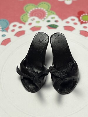 Barbie Basics * BLACK OT / BOWS * SHOES * Fits VINTAGE!  Pretty for many Outfits