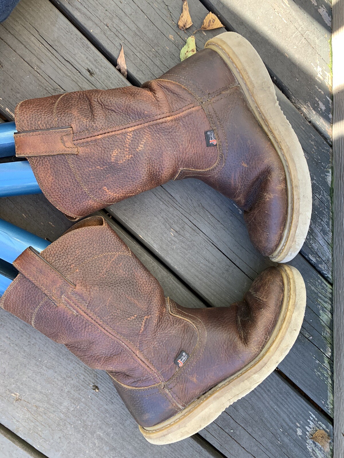 Ботинки JUSTIN Brown Leather Pull On 