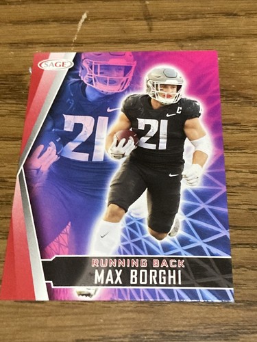 2022 Sage Max Borghi RC Washington State Red Parallel RB