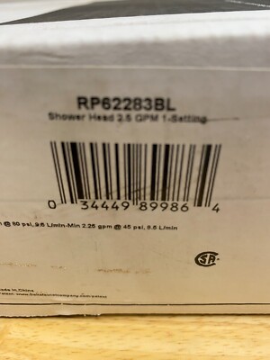 Delta RP62283BL 2.5 GPM Single Function Shower Head - Black