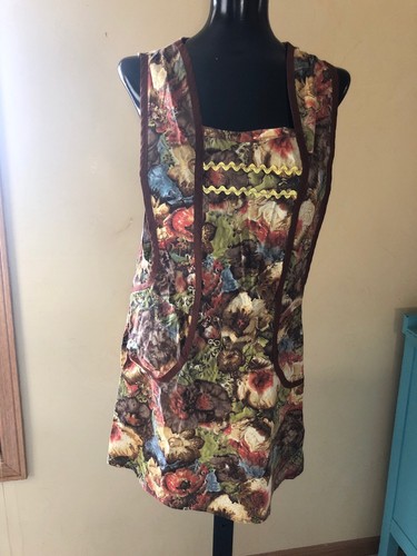 Vintage Lot of 3 Bib Smock Aprons Handmade 1950s - 60s Rick Rack Pockets