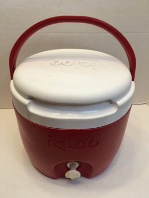 Igloo Red 2 Gallon Water Cooler Jug -- Camping Sports Dog Bowl