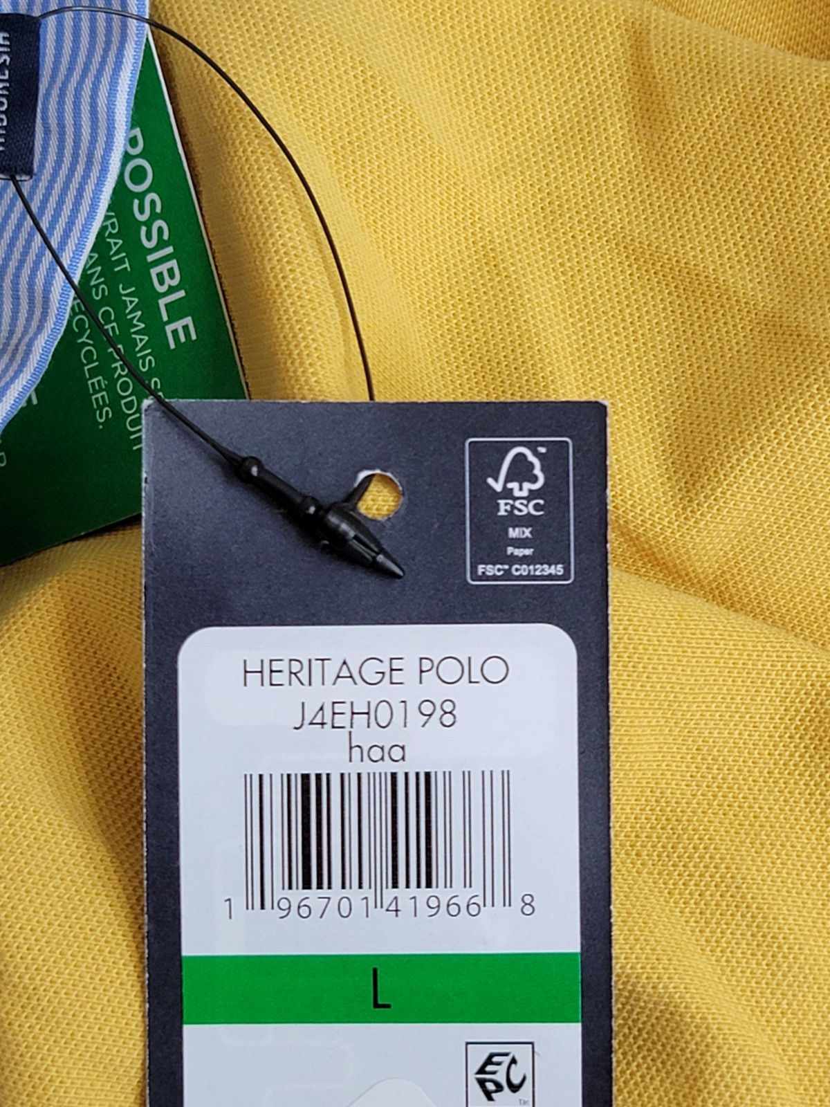 Tommy Hilfiger Striped-Collar Polo Shirt Women's L Deep Maize Short Sleeve - Picture 16 of 16