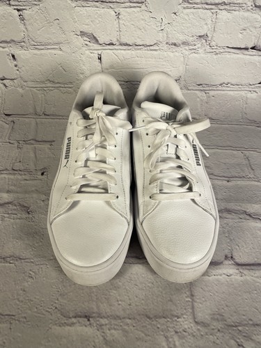 Puma Womens Smash Platform V3 392253-01 White Casual Shoes