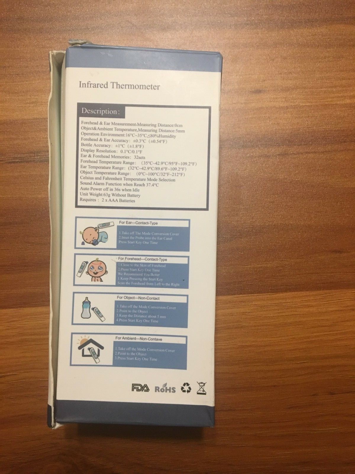 Cumbor Infrared digital thermometer for ear forehead and objects US seller