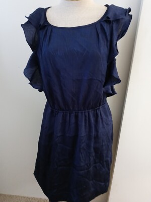 BCBGENERATION Navy Blue Ruffle Sleeve Dress Size Small