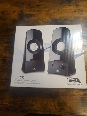  Cyber Acoustics CA-2050 2.0 Speaker System, 3.5mm Stereo Multimedia Desktop