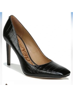 

SAM EDELMAN Женские черные туфли-лодочки без шнуровки Beth с квадратным носком и шпильками из крокодиловой кожи, размер 6,5 м, Черный, H2657L1