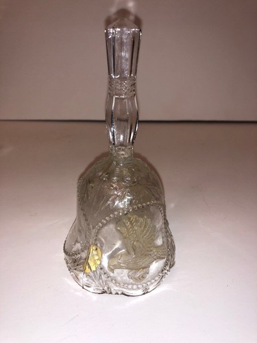 Vintage 24% Lead Crystal Bell EMSON  THE PLEDGE OF ALLEGIANCE ...