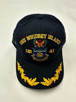 The Corps USS Whidbey Island LSD 41 Logo Blue Baseball Cap Hat One Size