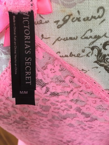 Victoria Secret Mesh Lacie Pink Lace Nightie Slip Stretch Medium