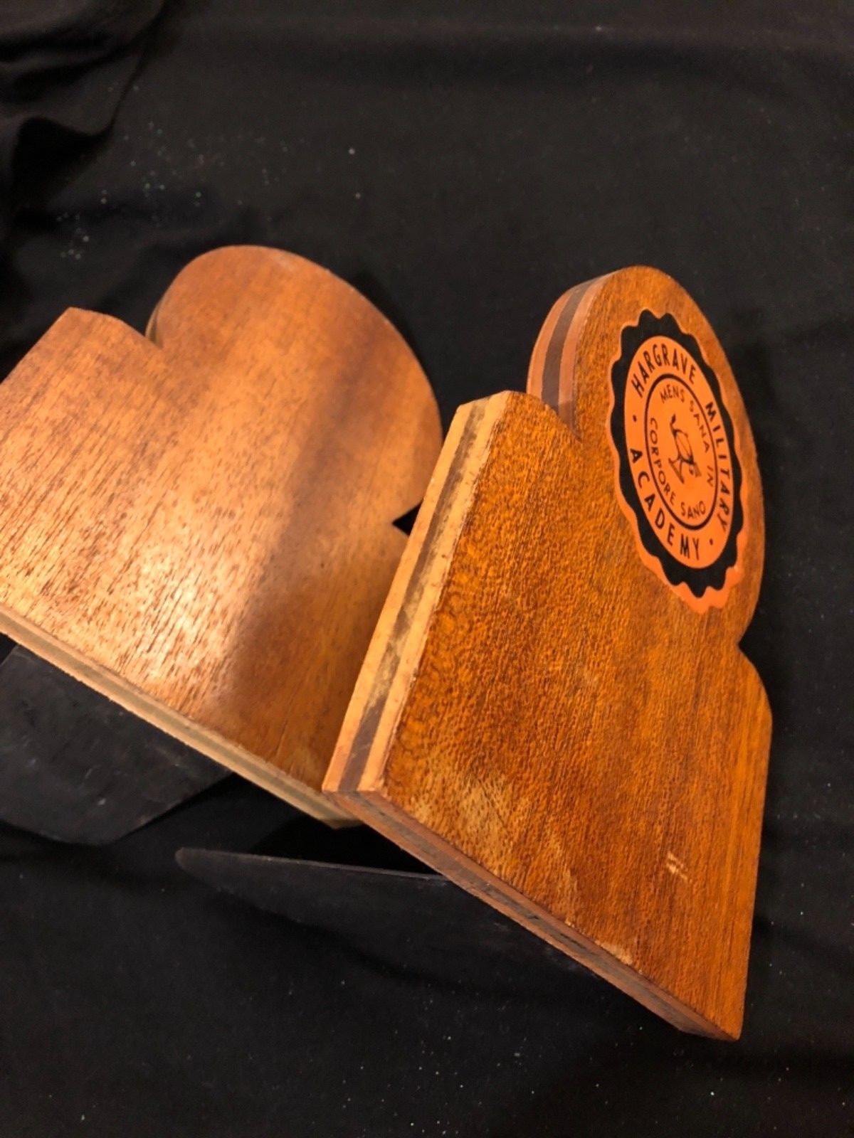 Vintage? Hargrave Military Academy Wooden bookends