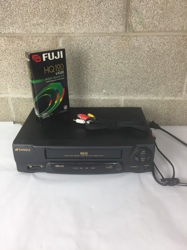 SANSUI VCR4510E HQ 4 Head VHS VCR Player/Recorder W/Tape, Cable TESTED