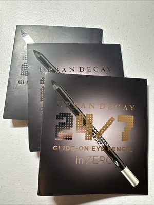 3X Urban Decay 24/7 Glide On Eye Liner Pencil In Zero Black .03oz Each