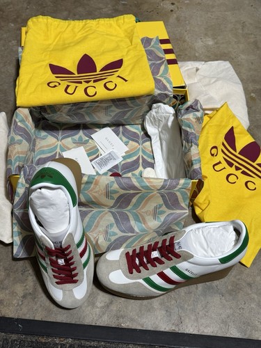 GUCCI 41✖︎41 Gucci x Adidas Gazelle Leather Wedge Sneakers Women Size 41