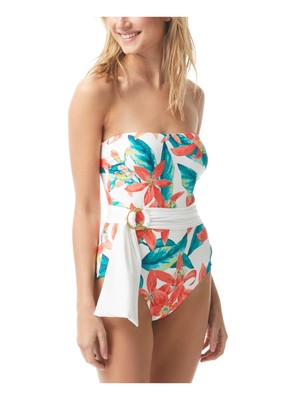 

VINCE CAMUTO SWIM Женский белый купальник-бандо с эластичным поясом