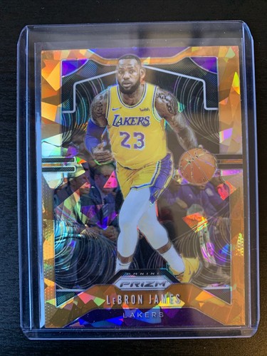 Lebron James 2019-20 Panini Prizm Basketball Orange Cracked Ice
