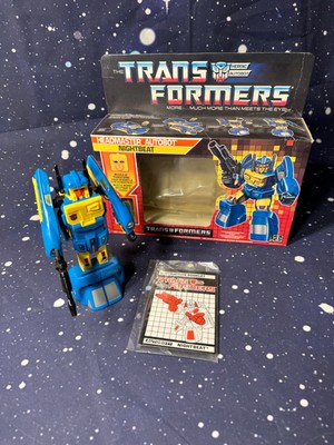 Transformers G1 Nightbeat w/ Muzzle Headmaster 100% complete