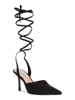 

STEVE MADDEN Женские черные туфли-лодочки с ремешком на щиколотке Mari Toe Stiletto, размер 7,5 м, Черный, MARI14S1