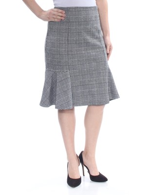 

NY COLLECTION Женская черная клетчатая юбка длиной до колена для работы Petites, Черный
