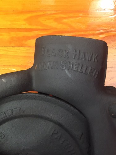 ANTIQUE BLACK HAWK CORN SHELLER, A. H. PATCH CLARKSVILLE, TENN., PAT 1886/1889
