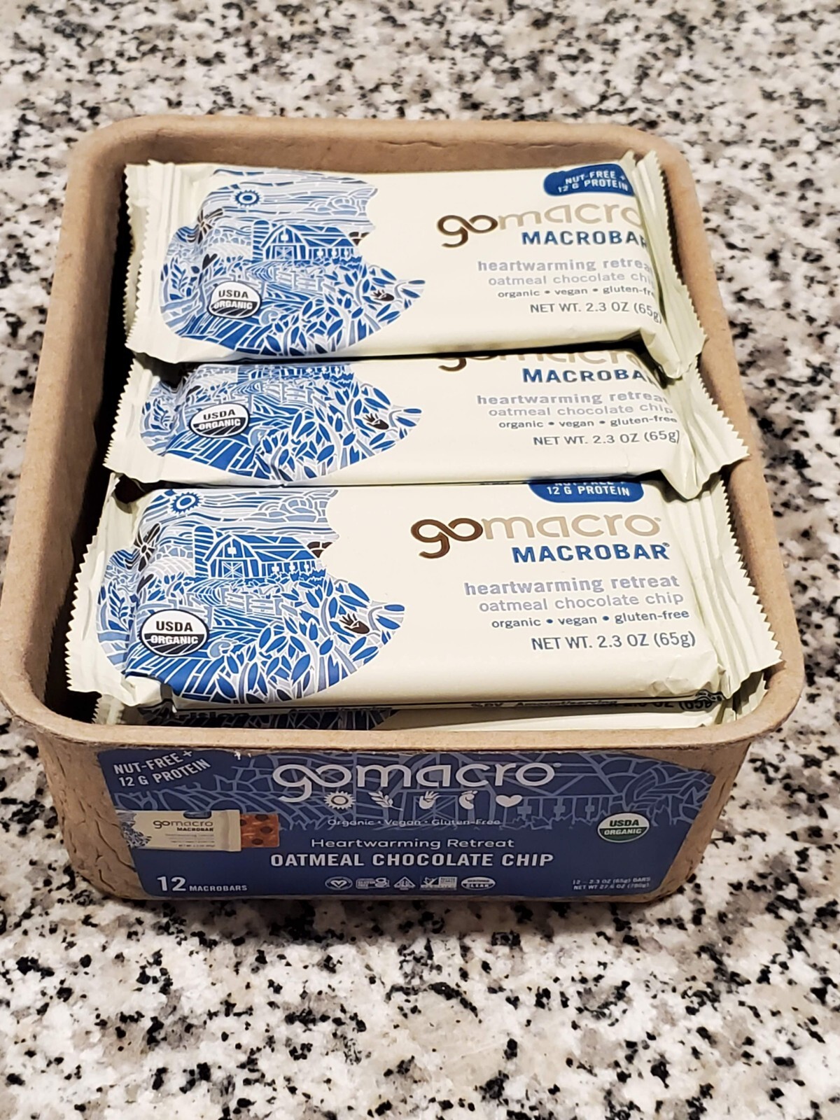 GoMacro MacroBar Organic Vegan Protein Bars - Oatmeal Chocolate Chip 12ct
