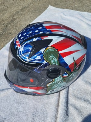 LS2 Full Face Motorcycle Helmet Statue of Liberty Freedom USA Small