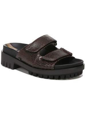

SAM EDELMAN Женские коричневые кожаные шлепанцы со змеиным принтом Eliana, Коричневый, H6956L2