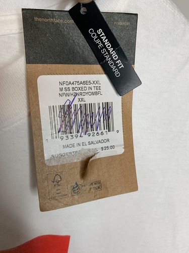The North Face T-Shirt Mens XXL White Boxed In Horizon Ombre Rainbow SS NWT Gift