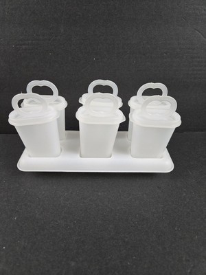 Tupperware Popsicle Maker Frozen Pop Ice Tups 481 Sheer Mold Set Makes 6 Pudding