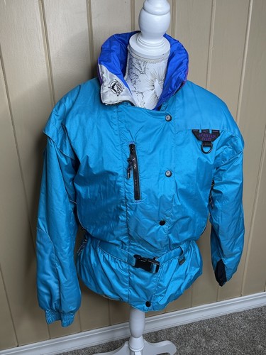 Vintage 80s Mountain Goat Ski Jacket Bright Blue