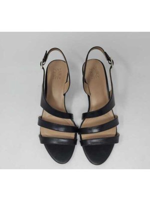 

NATURALIZER Женские черные кожаные сандалии с ремешком на пятке Taimi Almond Toe 8,5 W, Черный, TAIMI