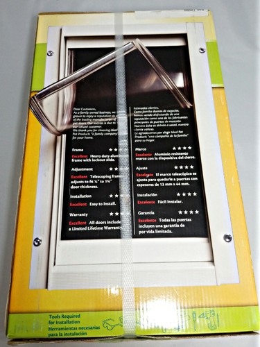 New Heavy Duty Aluminum Pet Dog Door Medium 35 lbs Magnetic Ideal Pet Products.