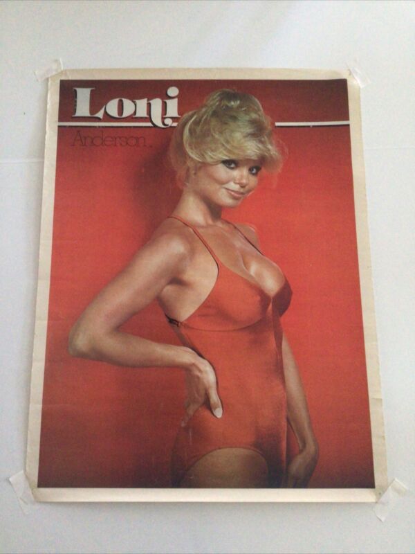 Vintage 1978 LONI ANDERSON Red Swimsuit Poster. 23”x17-1/2”