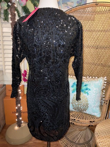 Pre-owned Lilly Pulitzer Leclair Dress Onyx Sequin Sea Swirl Mesh Size M,l,xl ❤️‍? In Black