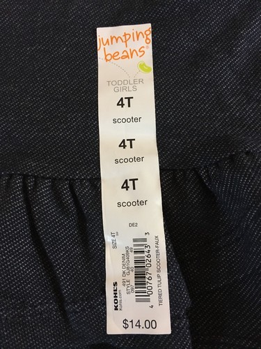 New JUMPING BEANS Faux Denim Tiered Skirt Toddler Girl Size 4T NWT