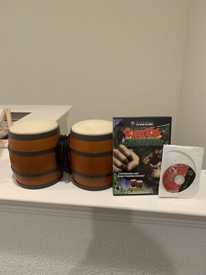 Donkey Kong Jungle Beat Cib & Donkey Konga 2 Disc Only GameCube W/ Bongos