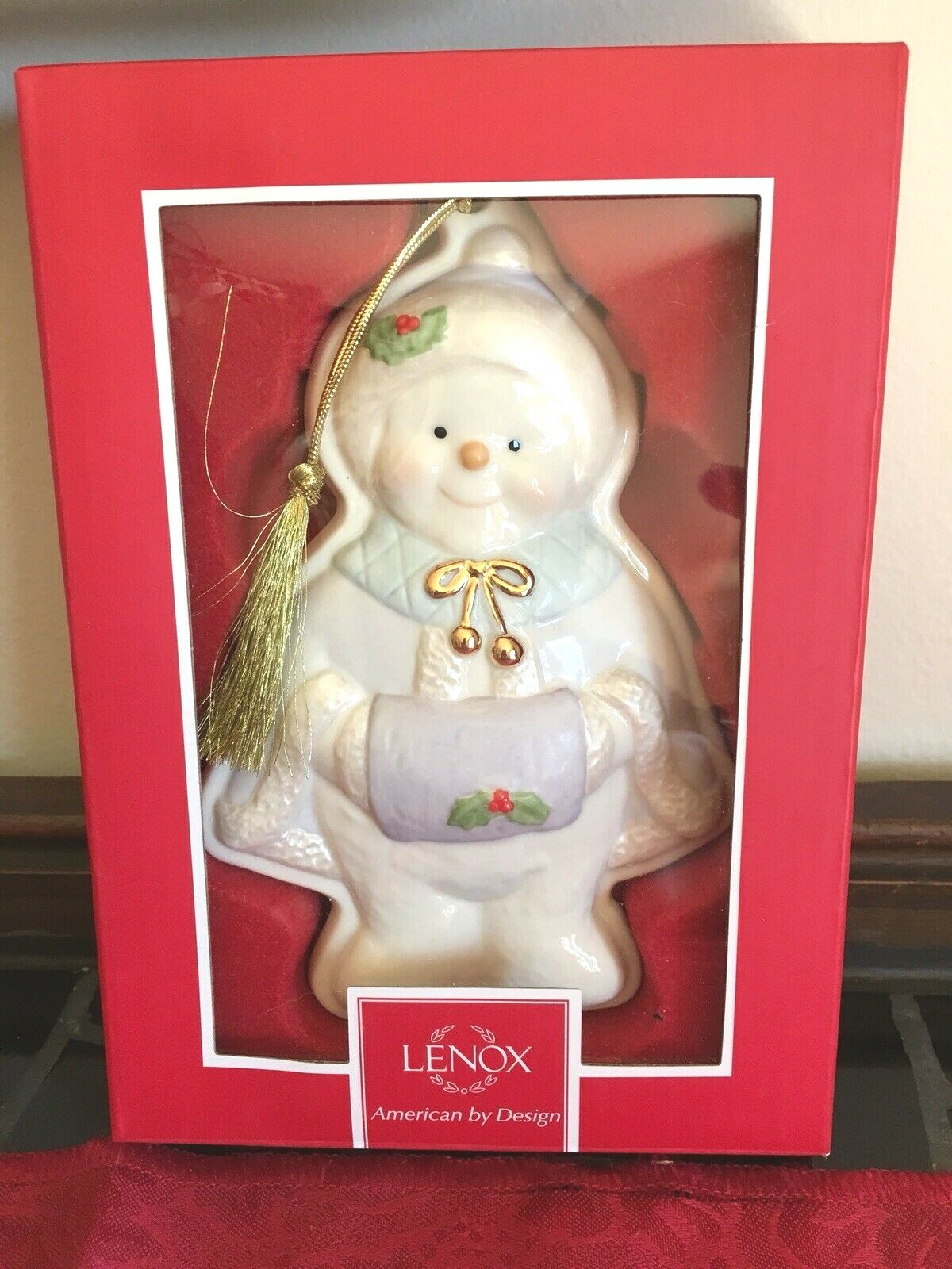 Lenox Cookie Mold Ornament Snowman Mrs. Snowman Set of 2 New