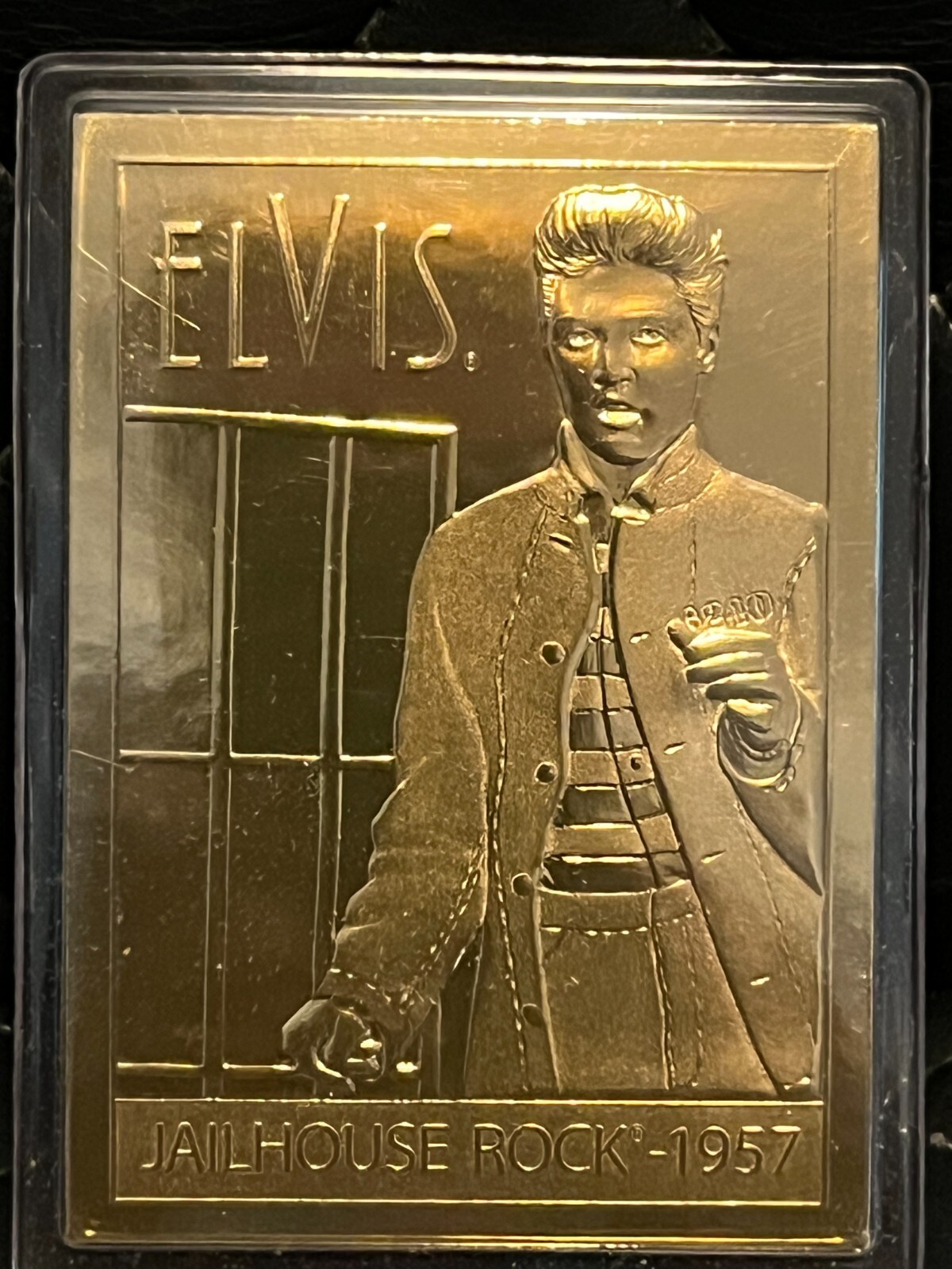 Elvis Presley Danbury Mint Encased 22KT GOLD CARD Jailhouse Rock