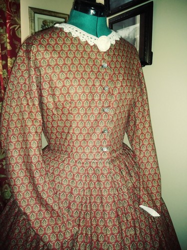 Civil War Reenactment Day  Dress Size 26 Red with Black Design