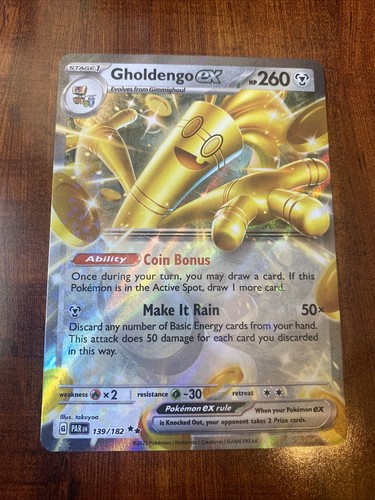 Pokemon Paradox Rift Gholdengo EX 139/182 Ultra Rare Holo NM