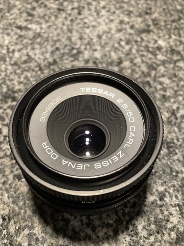 RARE Black Carl Zeiss Jena DDR TESSAR Germany lens 50mm f