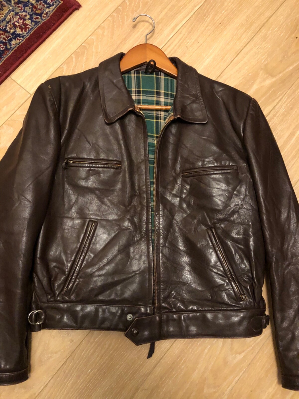 ジャケット・アウター 60s french vintage cyclist jacket eclair Rare Vintage Eclair La Vraie Leather Racing Team Jacket Sz L