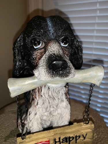 11” Tall Resin 6 Changeable Holiday Welcome Dog Cocker Spaniel Beagle Shih Tzu