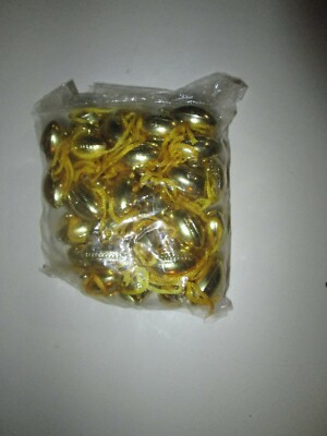 Vintage Masco Miniature Plastic Football Charms Ornaments Gold NEW in Package F