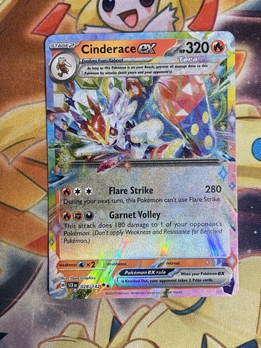 Pokemon Cinderace ex - 028/142 - Stellar Crown - Double Rare