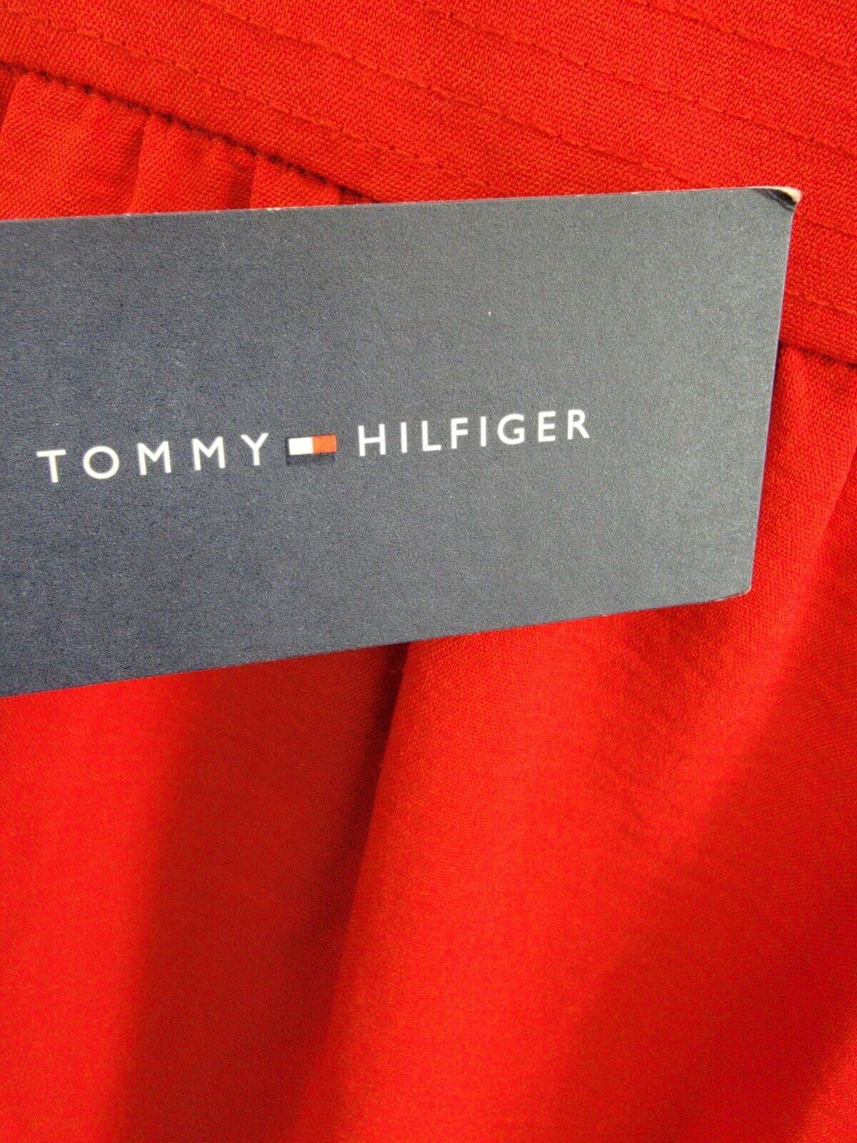 Tommy Hilfiger Faux-Wrap Blouson-Sleeve Midi Dress Womens 4 Red Side Zip Closure - Picture 15 of 16