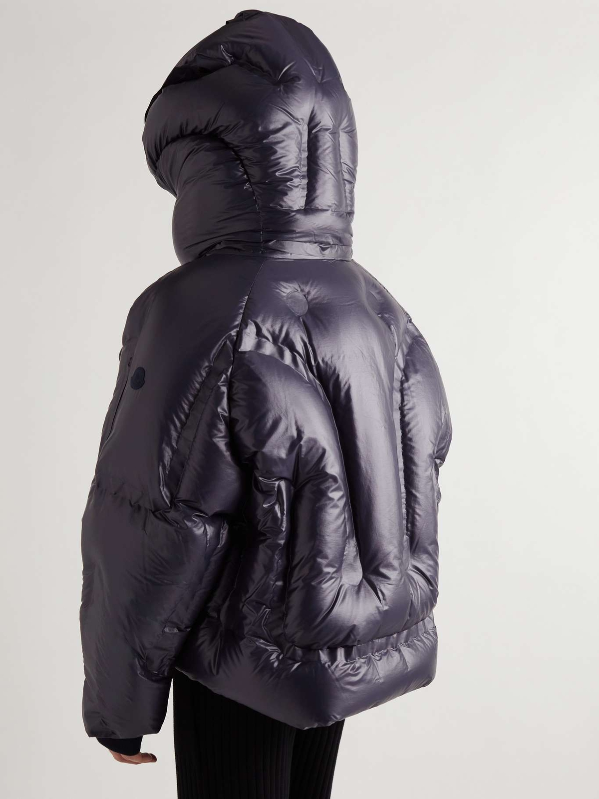 Pre-owned Moncler Dingyun Zhang Genius Navy Klok Giubbotto Down Jacket $4545 Sz 0 In Blue