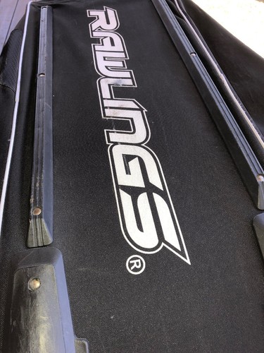 Rawlings Black White Rolling Baseball Softball Catchers Gear Bat Bag